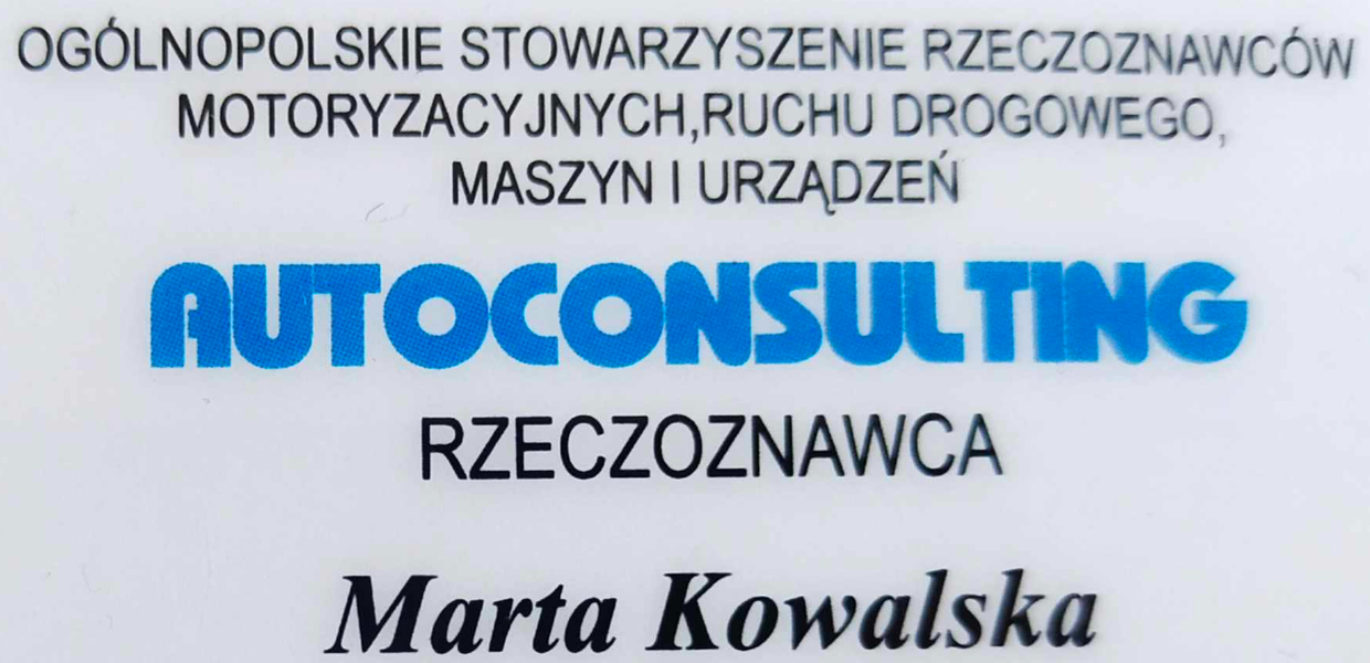 Zdjęcie na okładce dla RZECZOZNAWCA SAMOCHODOWY PŁOŃSK MARTA KOWALSKA